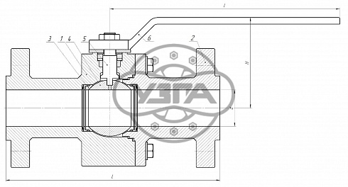 Кран шаровой разборный с уплотнением «металл-металл»  Dn50 Pn16 09Г2С