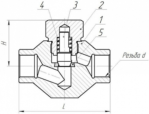 Клапан обратный подъемный муфтовый Dn25 Pn100 10Х17Н13М2Т 16нж48нж