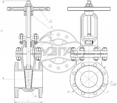 Задвижка клиновая литая фланцевая Dn400 Pn16 10Х17Н13М2ТЛ 30нж41нж