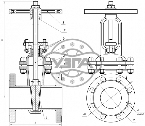 Задвижка клиновая литая фланцевая Dn100 Pn40 10Х17Н13М2ТЛ 30нж15нж