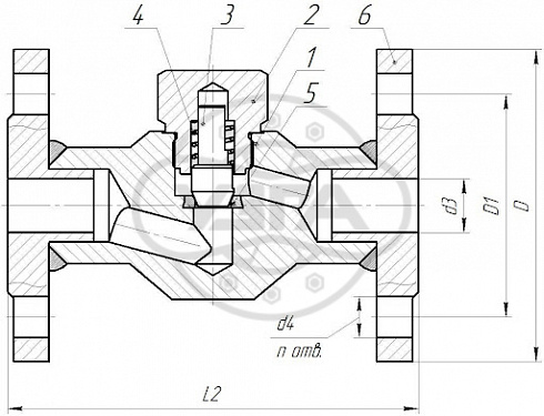 Клапан обратный подъемный фланцевый Dn50 Pn16 10Х17Н13М2Т 16нж48нж